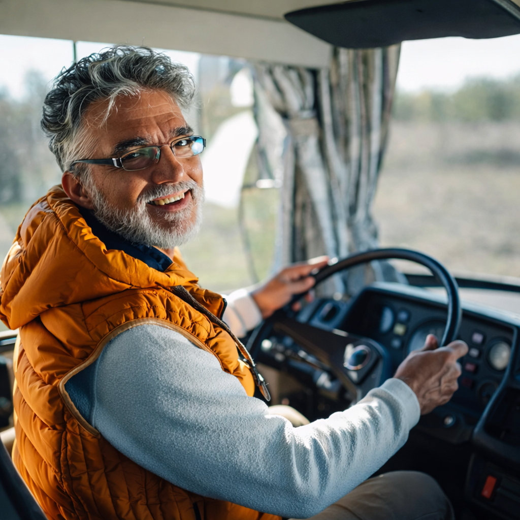 Professional bus driver